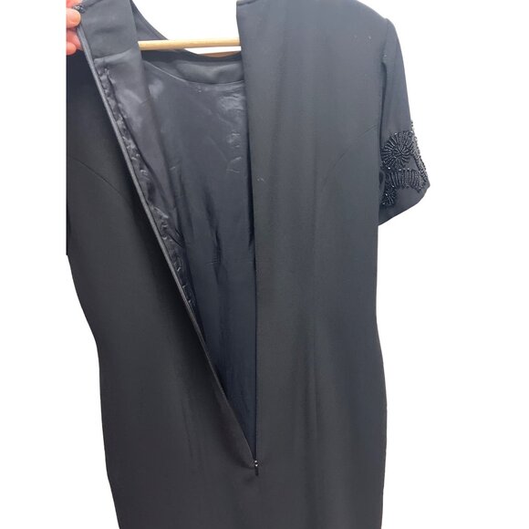 Marianna Vintage Black Short Sleeve Beaded Evening Cocktail Dress - Picture 7 of 7